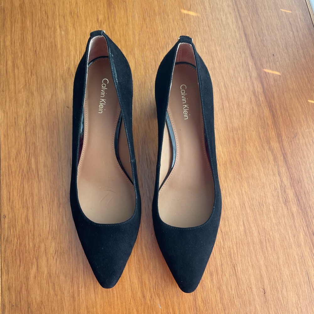 Calvin Klein Black Suede Heels